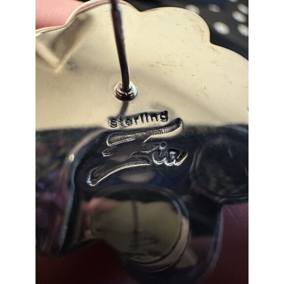 Zia Sterling Silver 925 Large Turquoise Cluster Pierced Earrings NEW - Picture 4 of 7